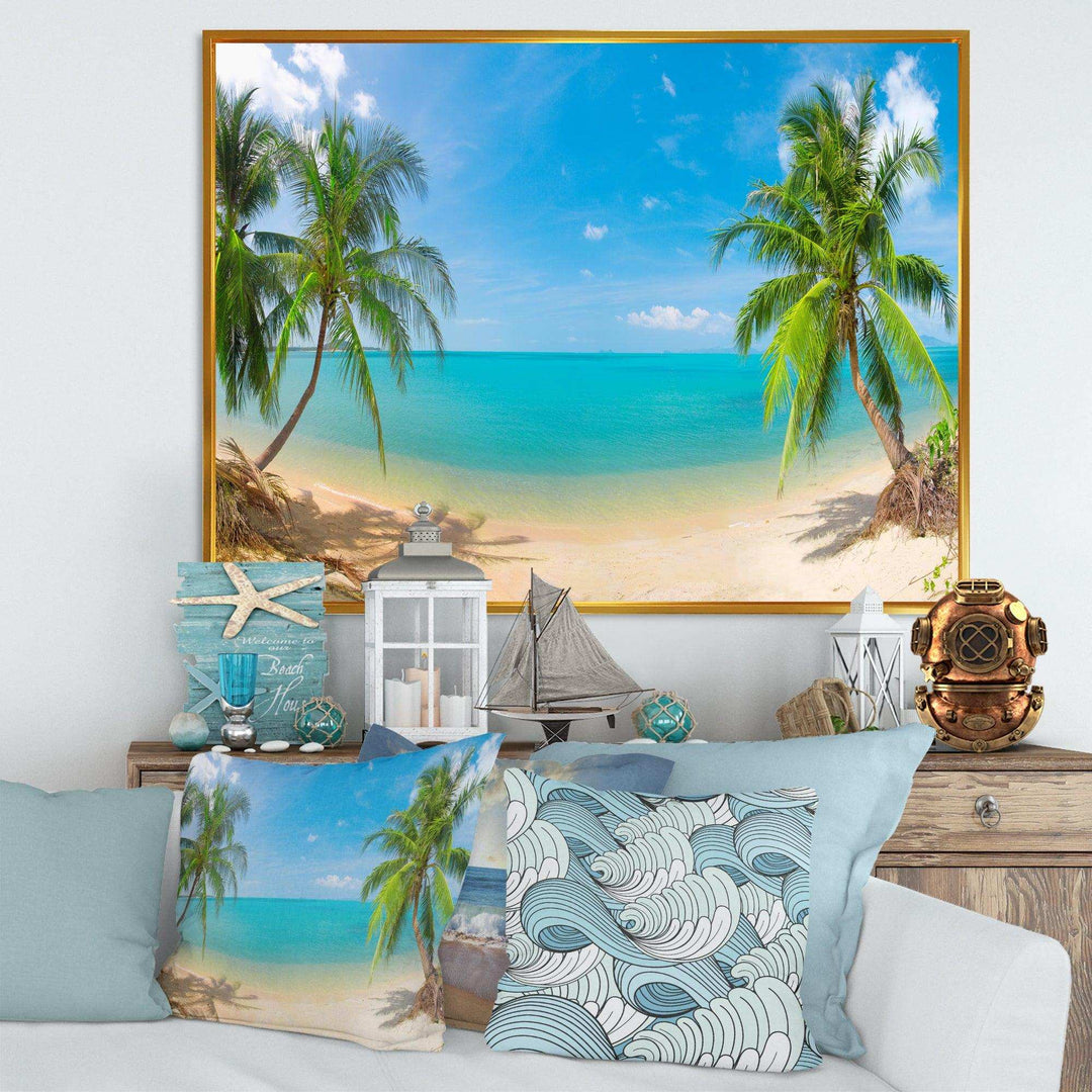 Tropical Beach with Coconut Trees