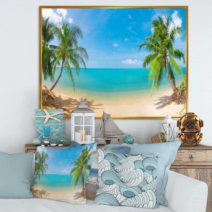 Tropical Beach with Coconut Trees