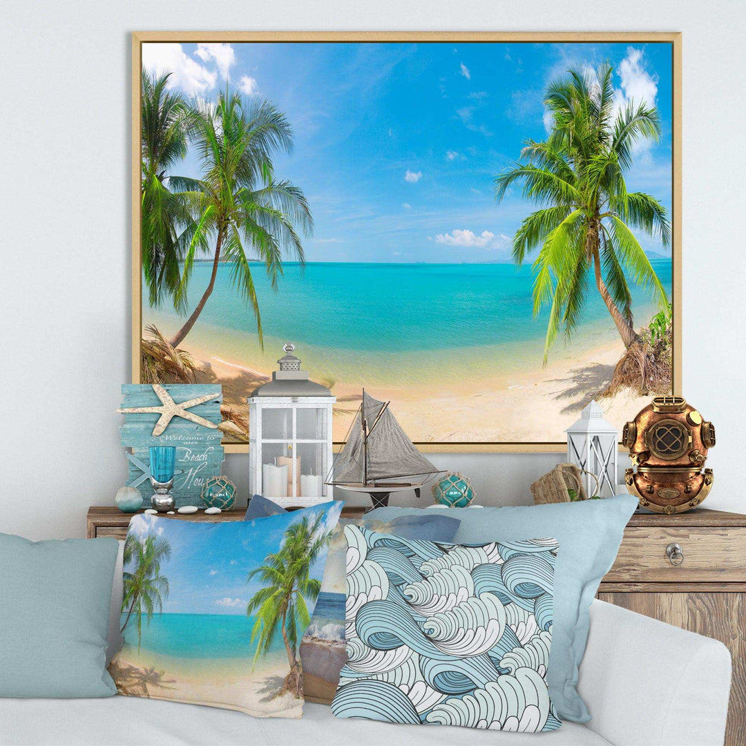 Tropical Beach with Coconut Trees