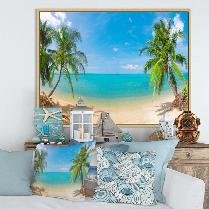 Tropical Beach with Coconut Trees
