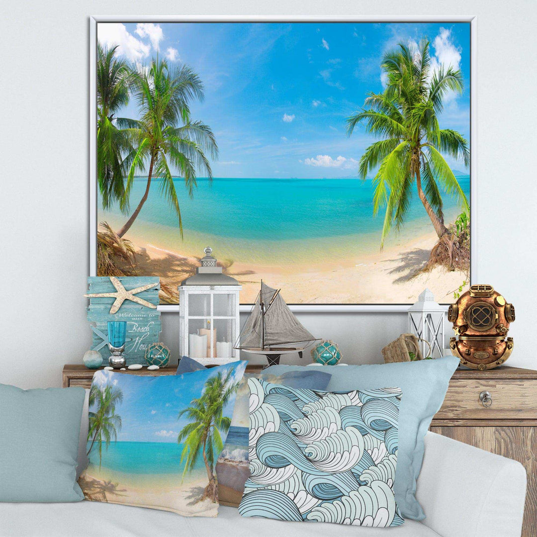 Tropical Beach with Coconut Trees