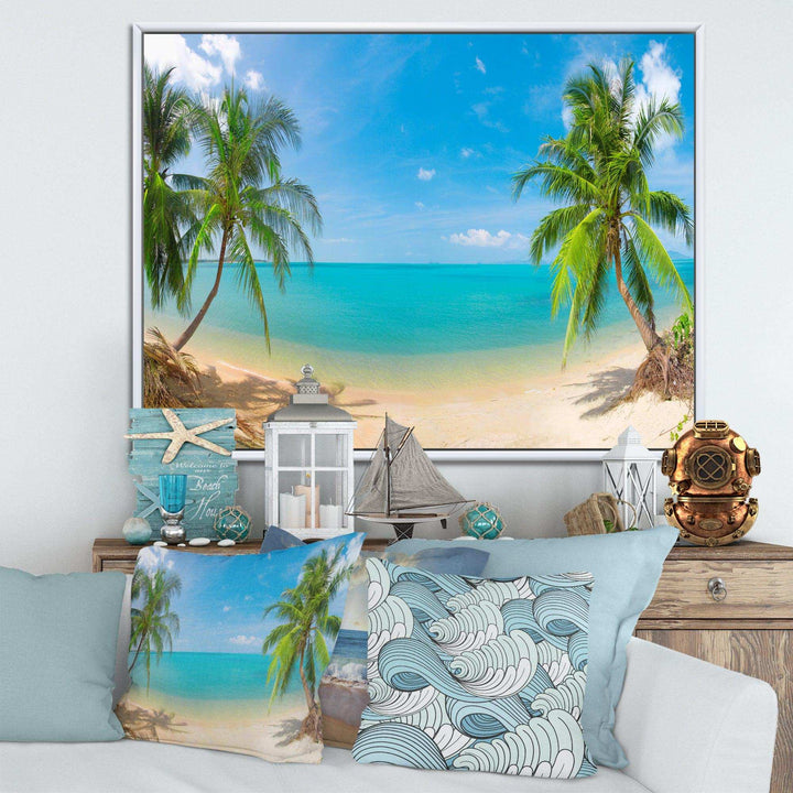 Tropical Beach with Coconut Trees