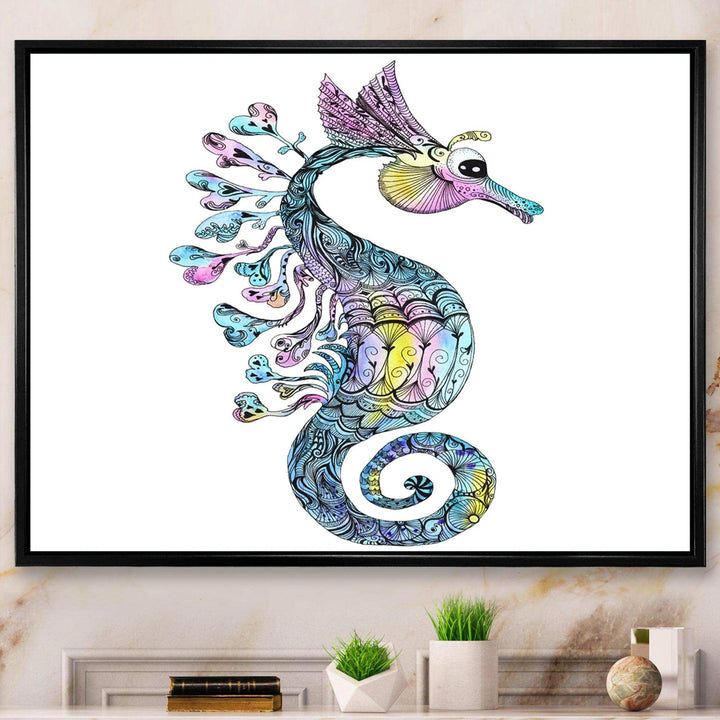 Colorful Seahorse Watercolor