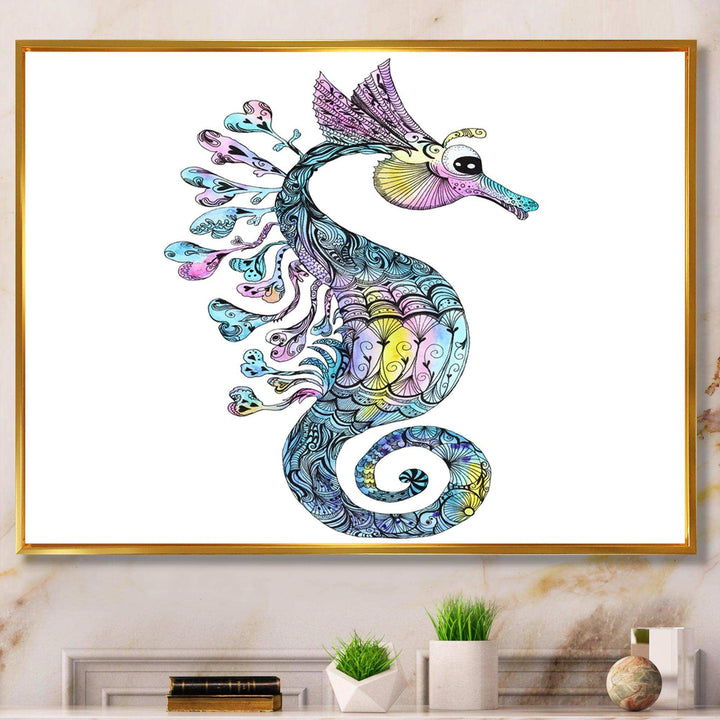 Colorful Seahorse Watercolor