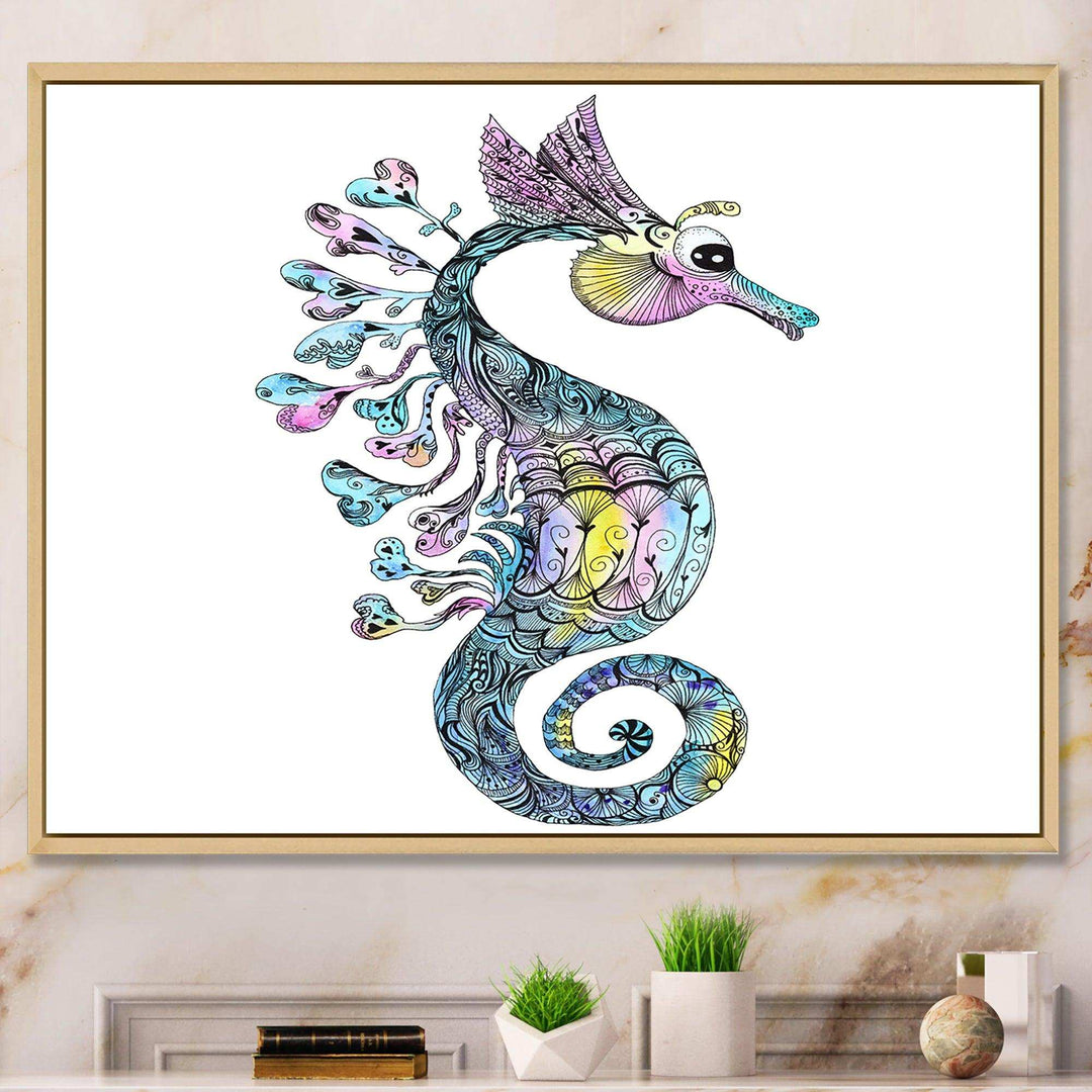 Colorful Seahorse Watercolor