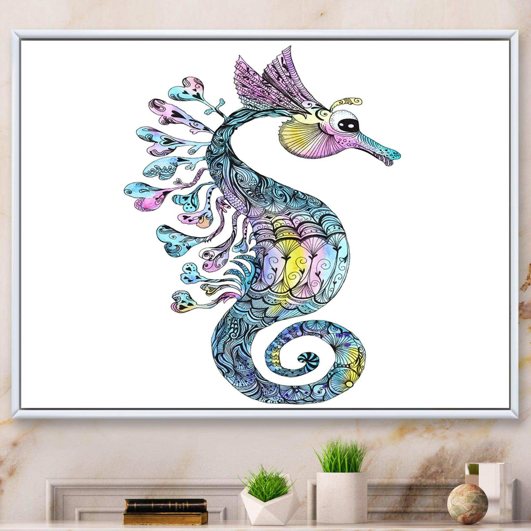 Colorful Seahorse Watercolor