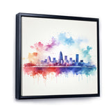 Abstract Sacramento City Skyline Framed Canvas Vibrant Black - 1.5"Thick