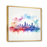 Abstract Sacramento City Skyline Framed Canvas Vibrant Gold - 1.5"Thick