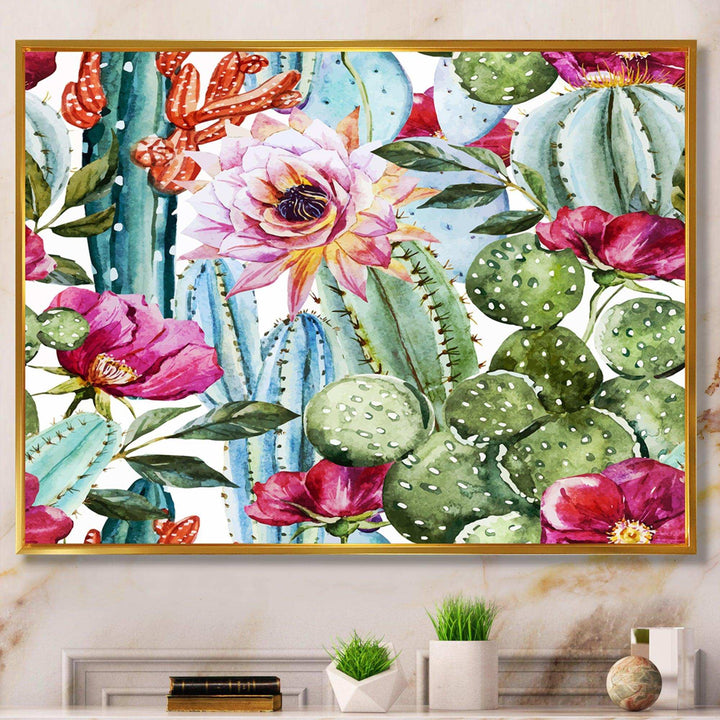 Cactus Pattern Watercolor