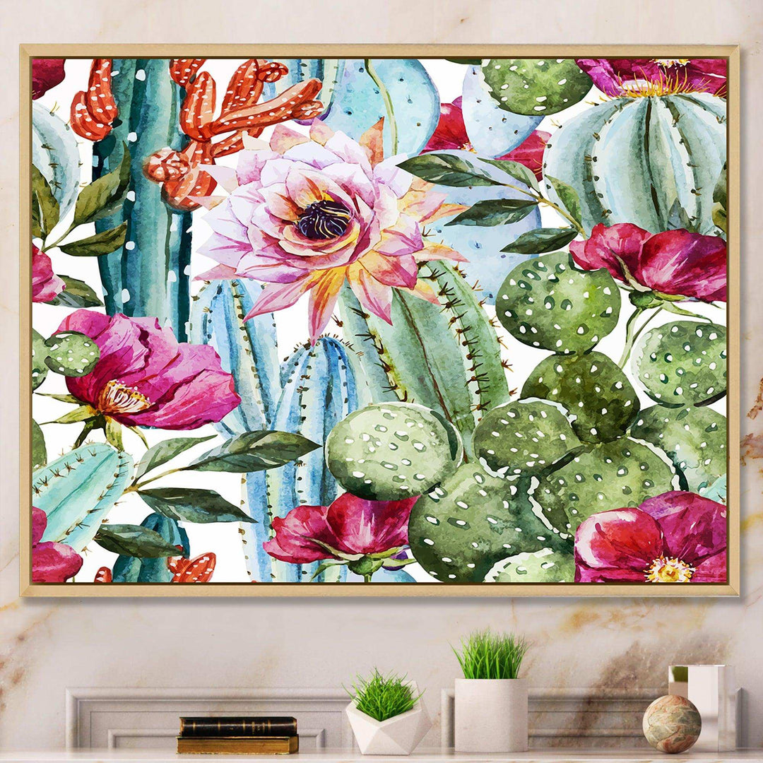 Cactus Pattern Watercolor
