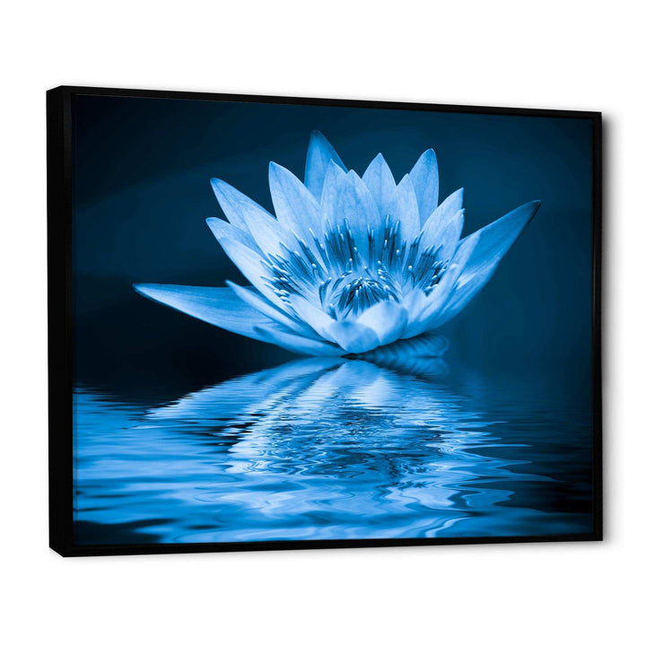 Blue Water Lily - Modern Living Room Wall Decor