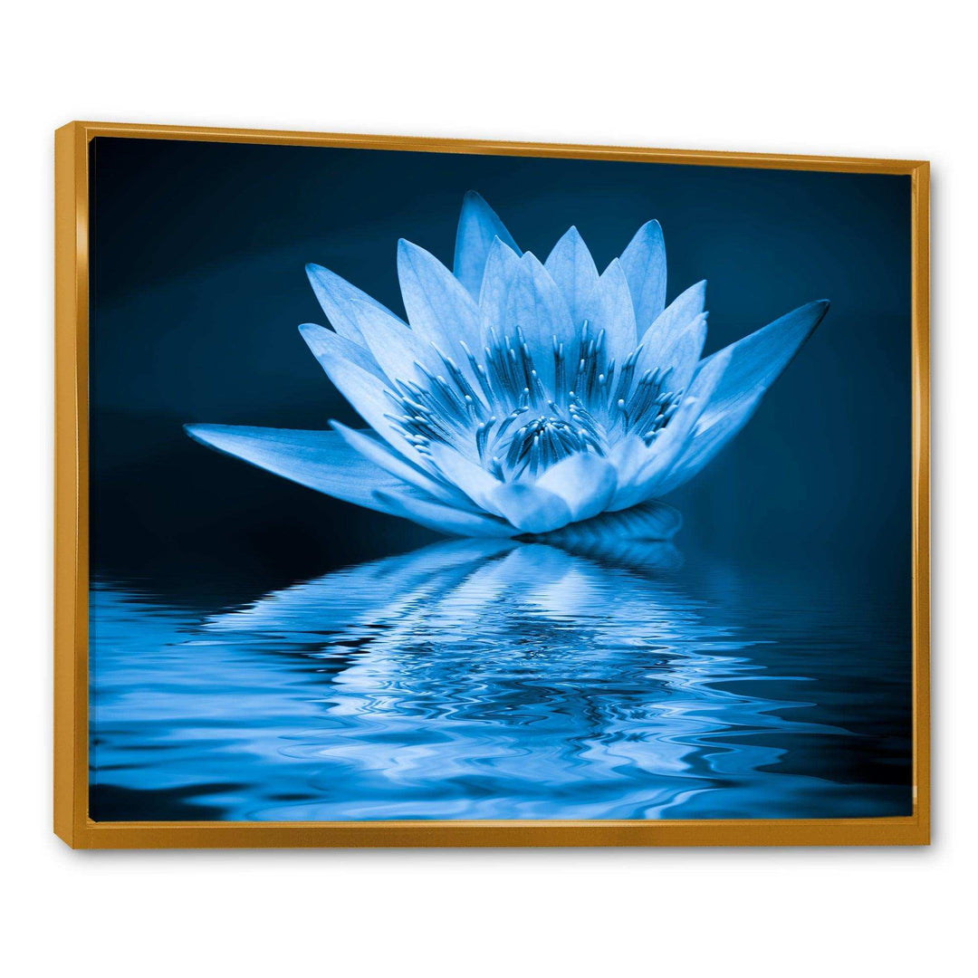 Blue Water Lily - Modern Living Room Wall Decor