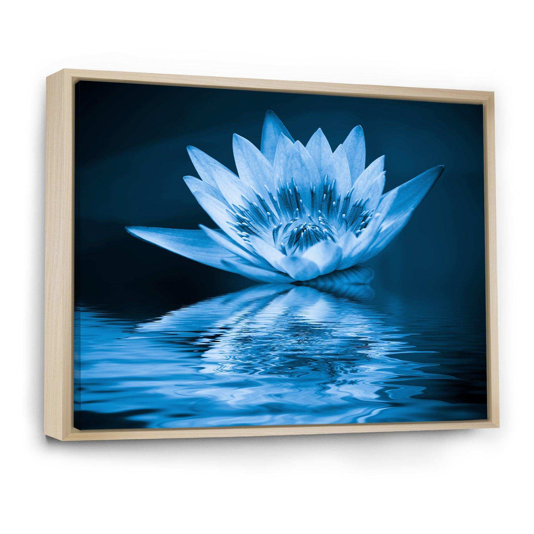Blue Water Lily - Modern Living Room Wall Decor