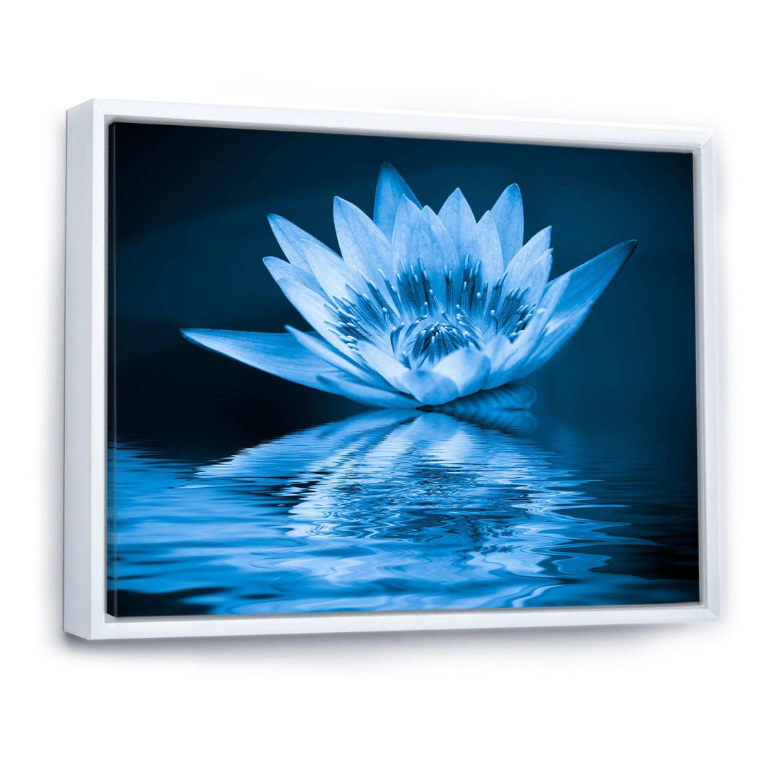Blue Water Lily - Modern Living Room Wall Decor