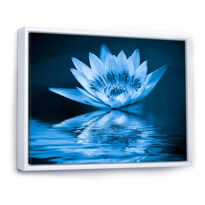 Blue Water Lily - Modern Living Room Wall Decor