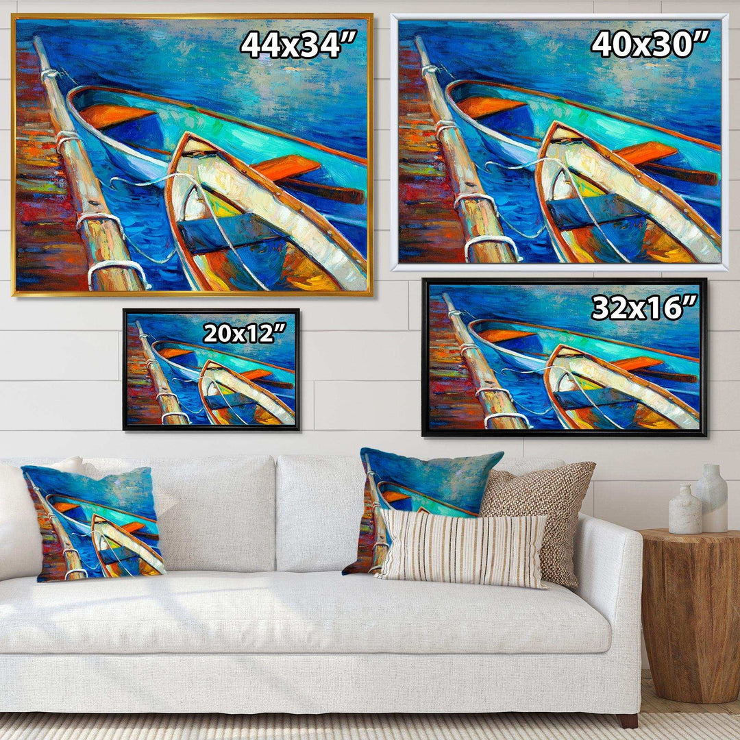Boats and Pier in Blue Shade