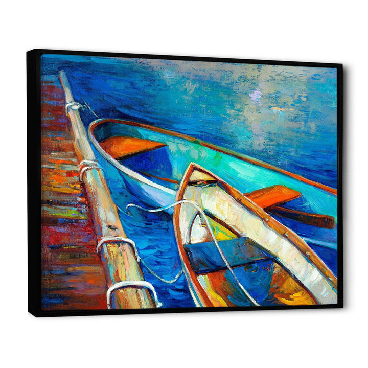 Boats and Pier in Blue Shade
