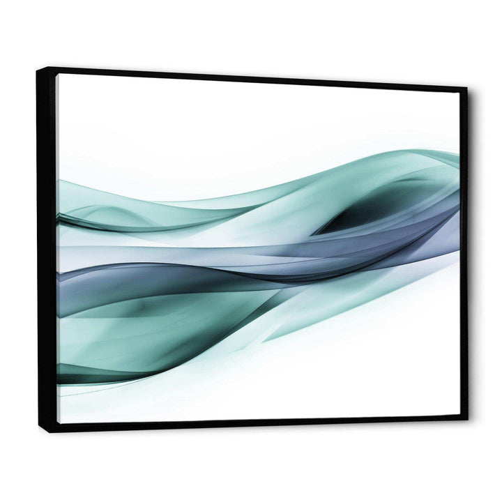 Fractal Lines Grey Blue - Modern Living Room Wall Decor
