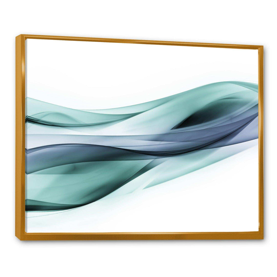 Fractal Lines Grey Blue - Modern Living Room Wall Decor