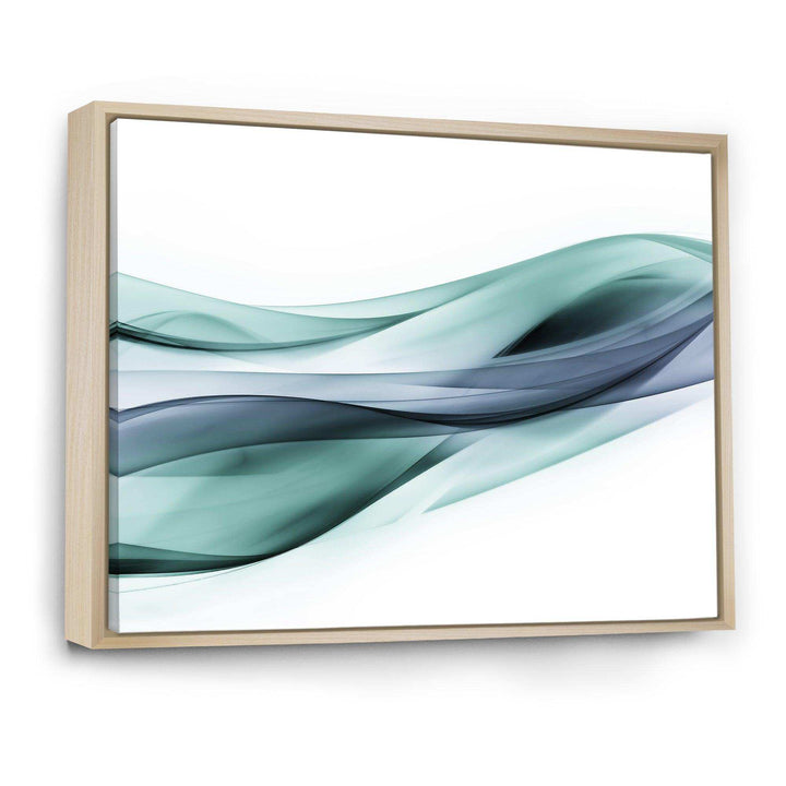 Fractal Lines Grey Blue - Modern Living Room Wall Decor