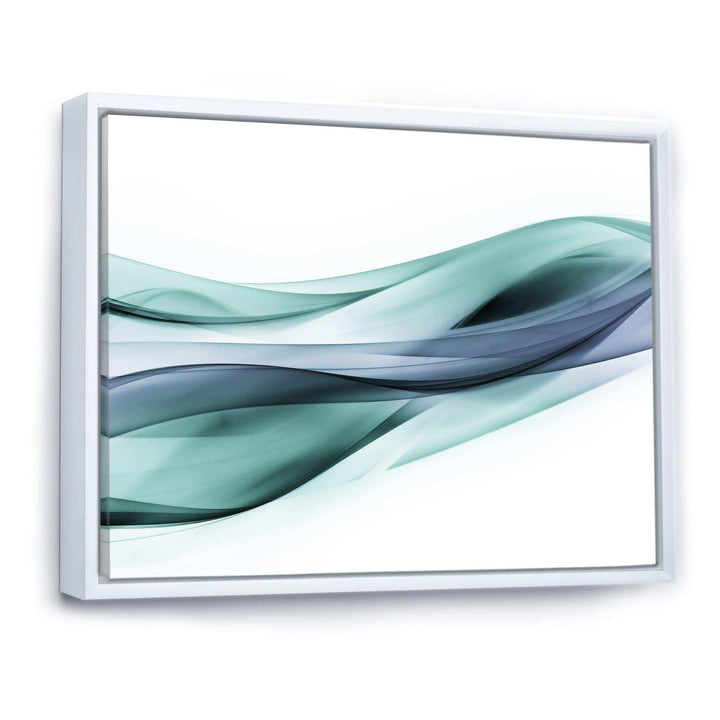 Fractal Lines Grey Blue - Modern Living Room Wall Decor