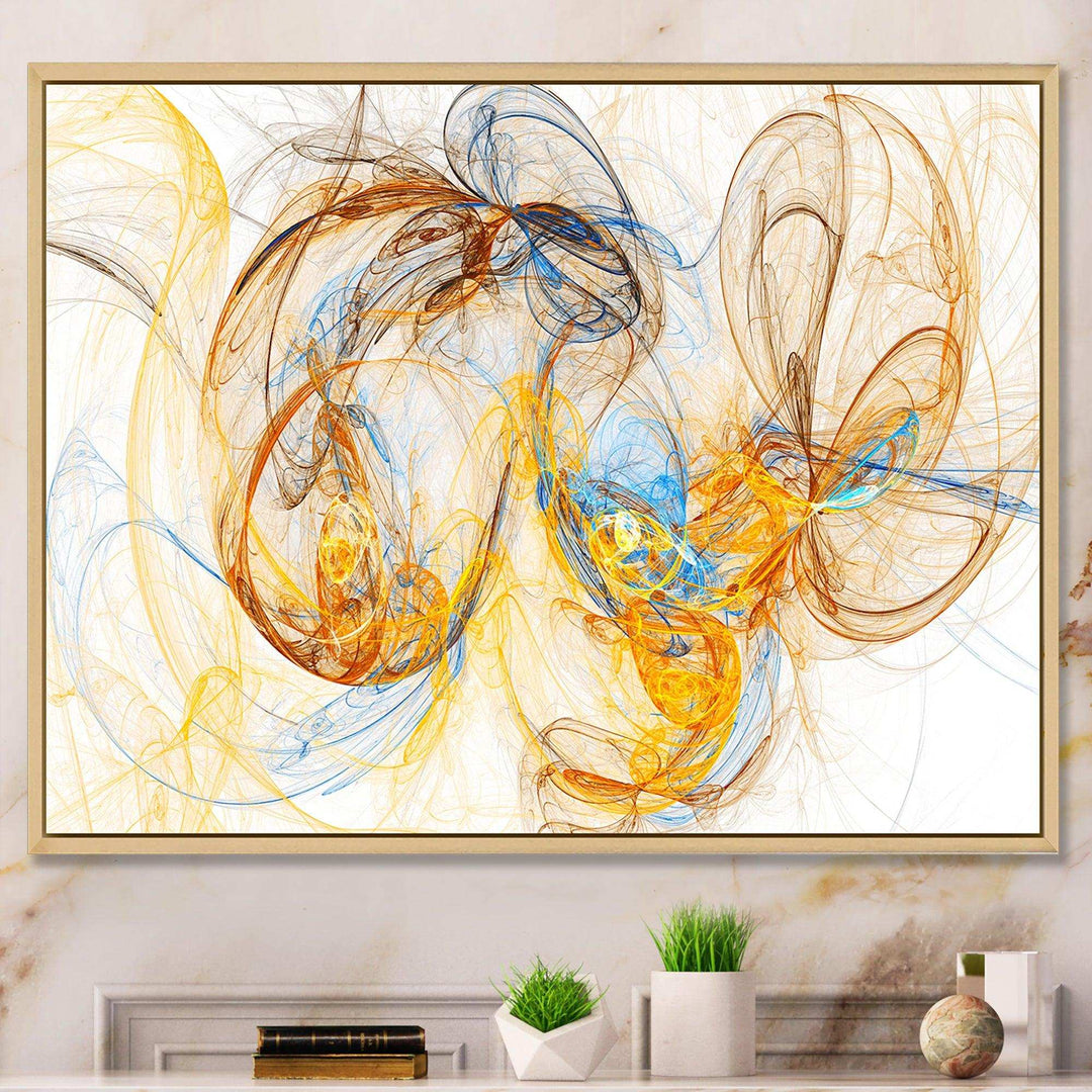 Billowing Smoke Yellow - Modern Canvas Wall Art