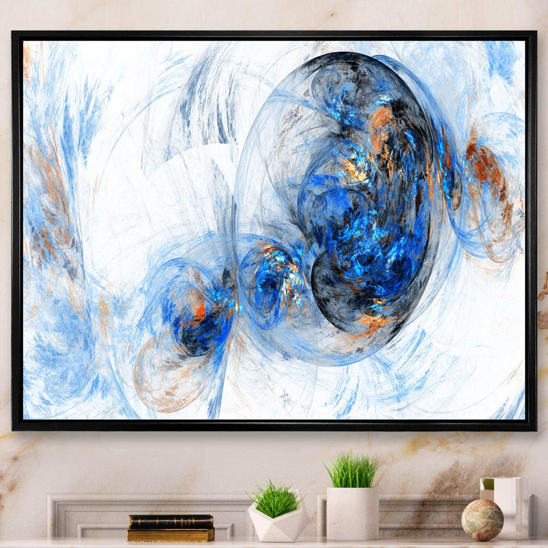 Colored Smoke Dark Blue - Modern Bedroom Wall Art