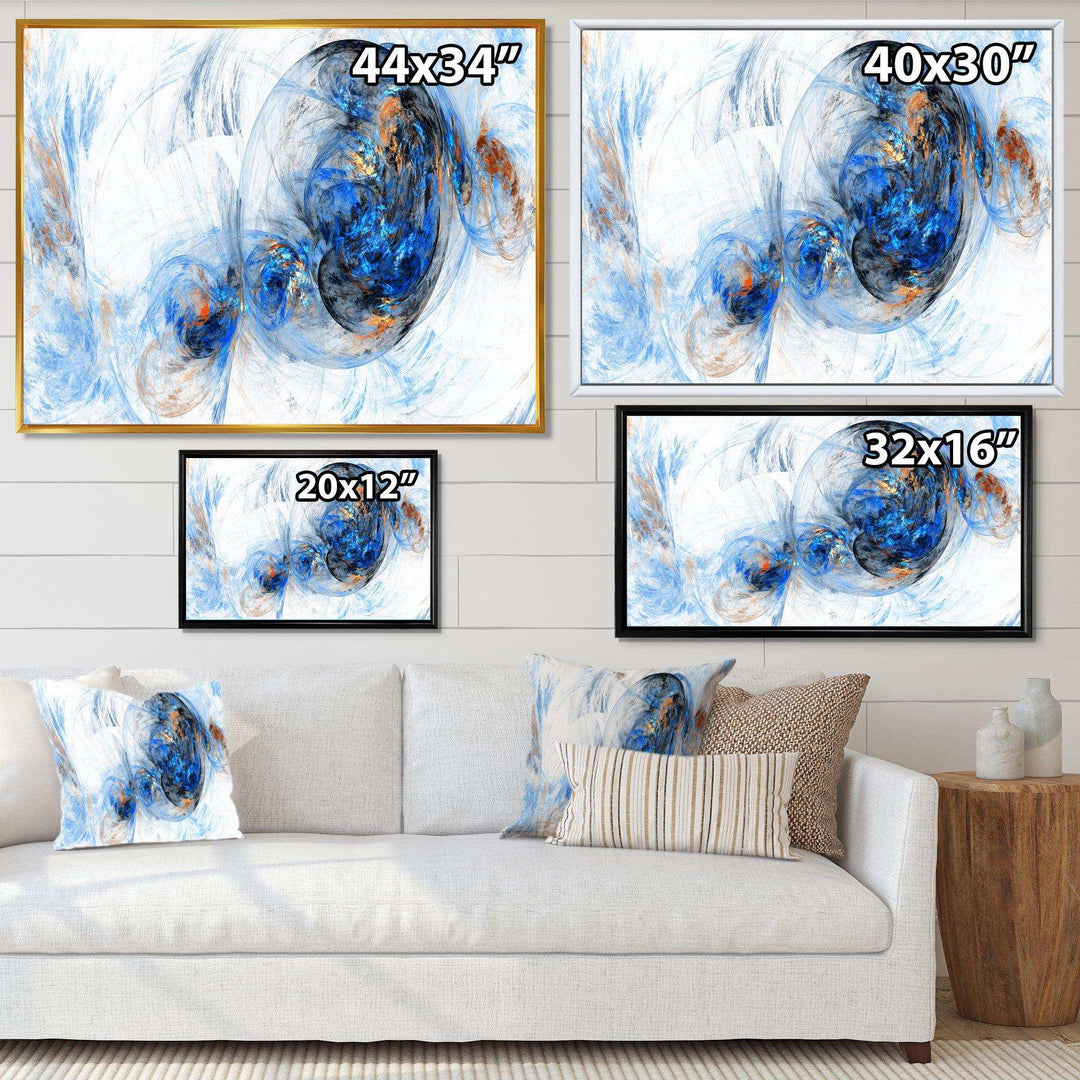 Colored Smoke Dark Blue - Modern Bedroom Wall Art