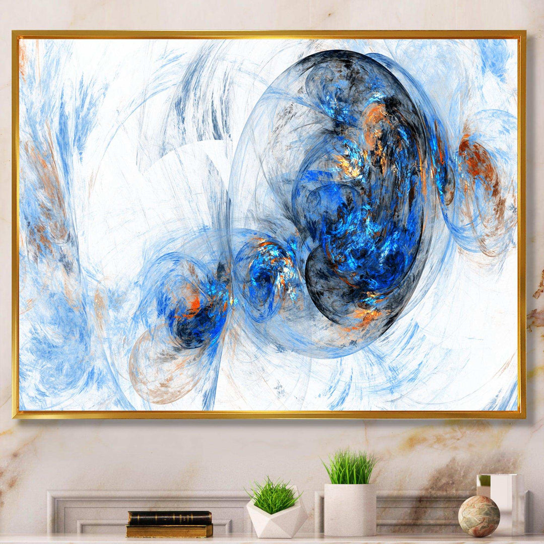 Colored Smoke Dark Blue - Modern Bedroom Wall Art