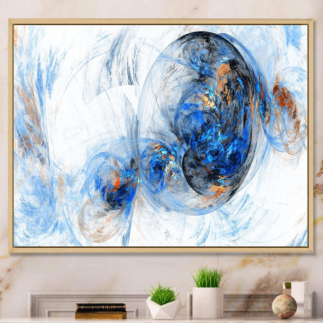 Colored Smoke Dark Blue - Modern Bedroom Wall Art