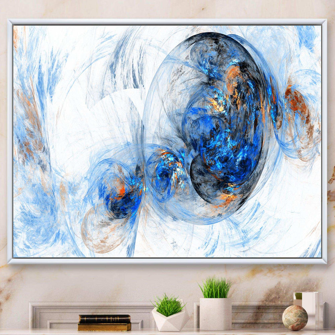 Colored Smoke Dark Blue - Modern Bedroom Wall Art