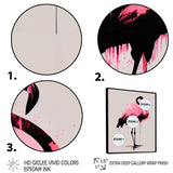 Watercolour Silhouette Of Pink And Black Flamingo I