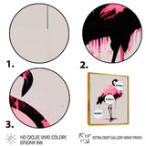 Watercolour Silhouette Of Pink And Black Flamingo I