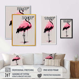 Watercolour Silhouette Of Pink And Black Flamingo I