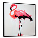 Watercolour Silhouette Of Pink And Black Flamingo II