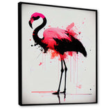 Watercolour Silhouette Of Pink And Black Flamingo IV