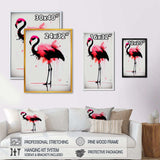 Watercolour Silhouette Of Pink And Black Flamingo IV