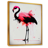 Watercolour Silhouette Of Pink And Black Flamingo IV