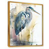 Heron By The Waterside Watercolour III