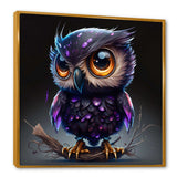 Cute Little Purple Owl On A Branch I