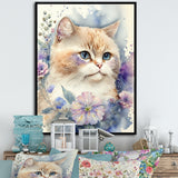 Little Kitten Surrounded By Colorful Flowers III