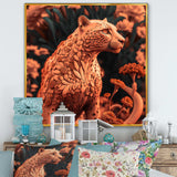 Cheetah Cat In Terracotta Color Tones