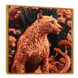 Cheetah Cat In Terracotta Color Tones