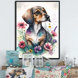 Dachshund Surrounded By Flowers I