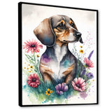 Dachshund Surrounded By Flowers I