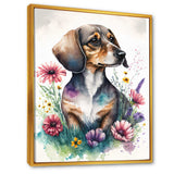 Dachshund Surrounded By Flowers I