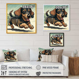 Cartoon Of Playful Dachshund