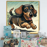 Cartoon Of Playful Dachshund