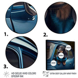 Portrait Of A Dachshund In A Blue Car III