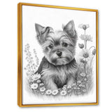 Cute Yorkshire Dog With Flowers I